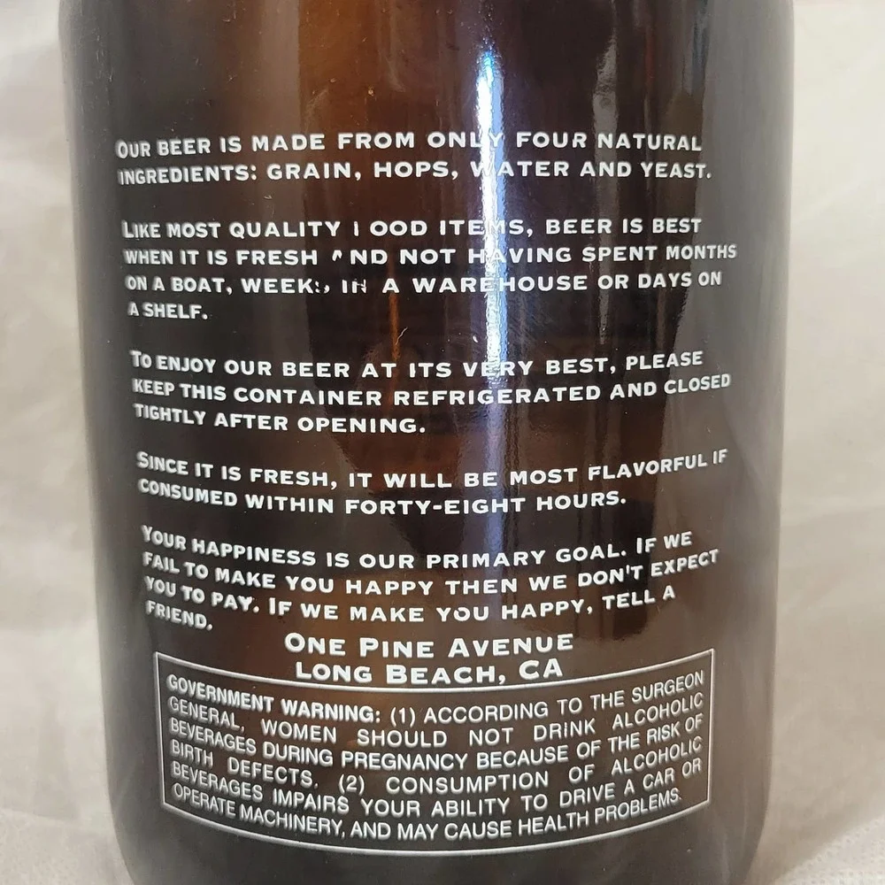 VTG 90s ROCK BOTTOM Brewery Restaurant Long Beach, CA 64oz Beer Jug Retired